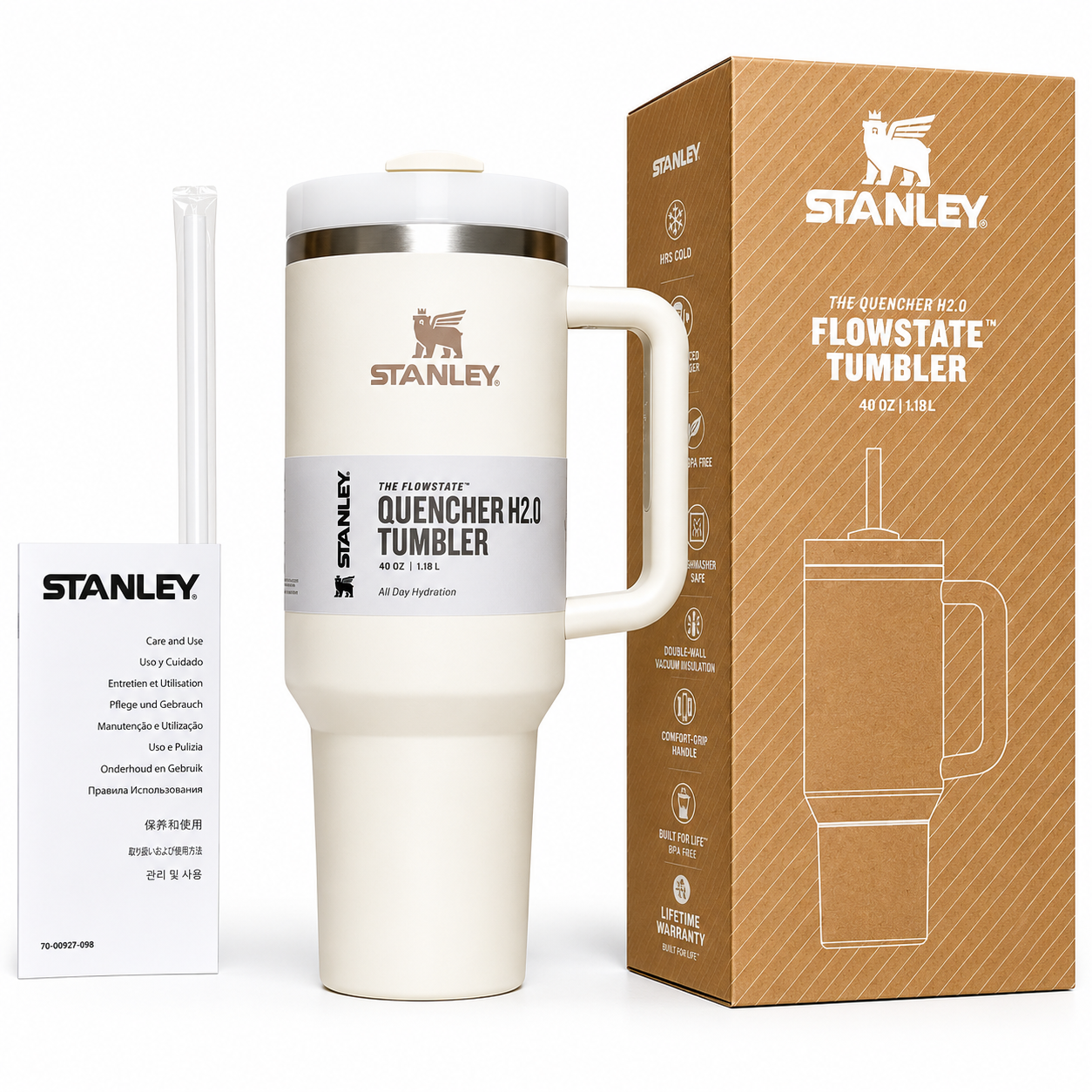 Stanley Quencher H2.0 FlowState Tumbler 40oz 1200ML White
