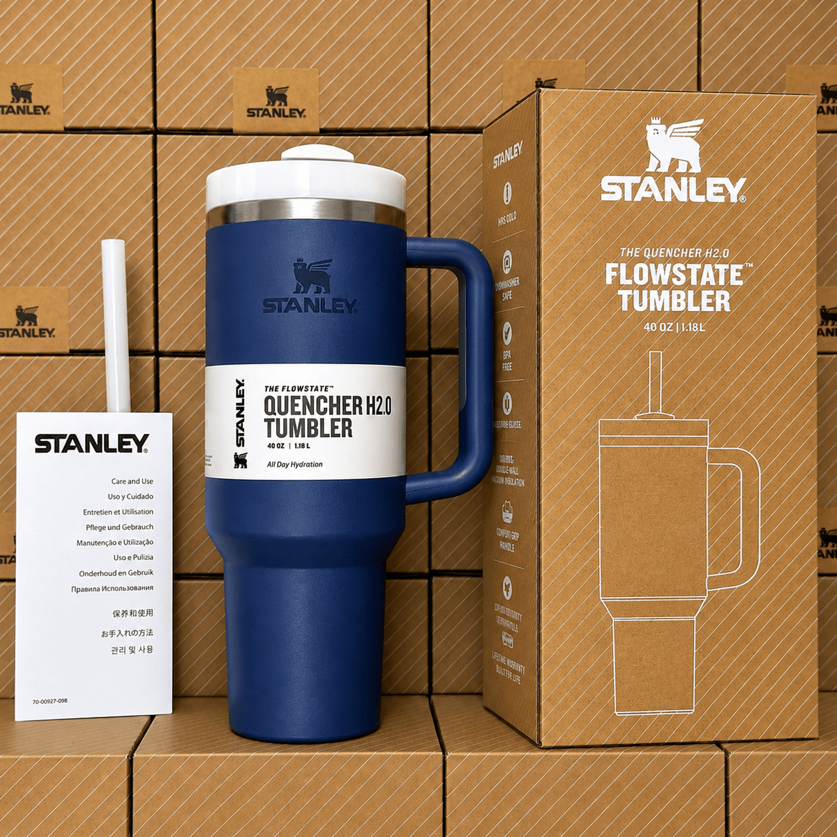 Stanley Quencher H2.0 FlowState Tumbler 40oz 1200ML - Midnight Blue - GiftRegards