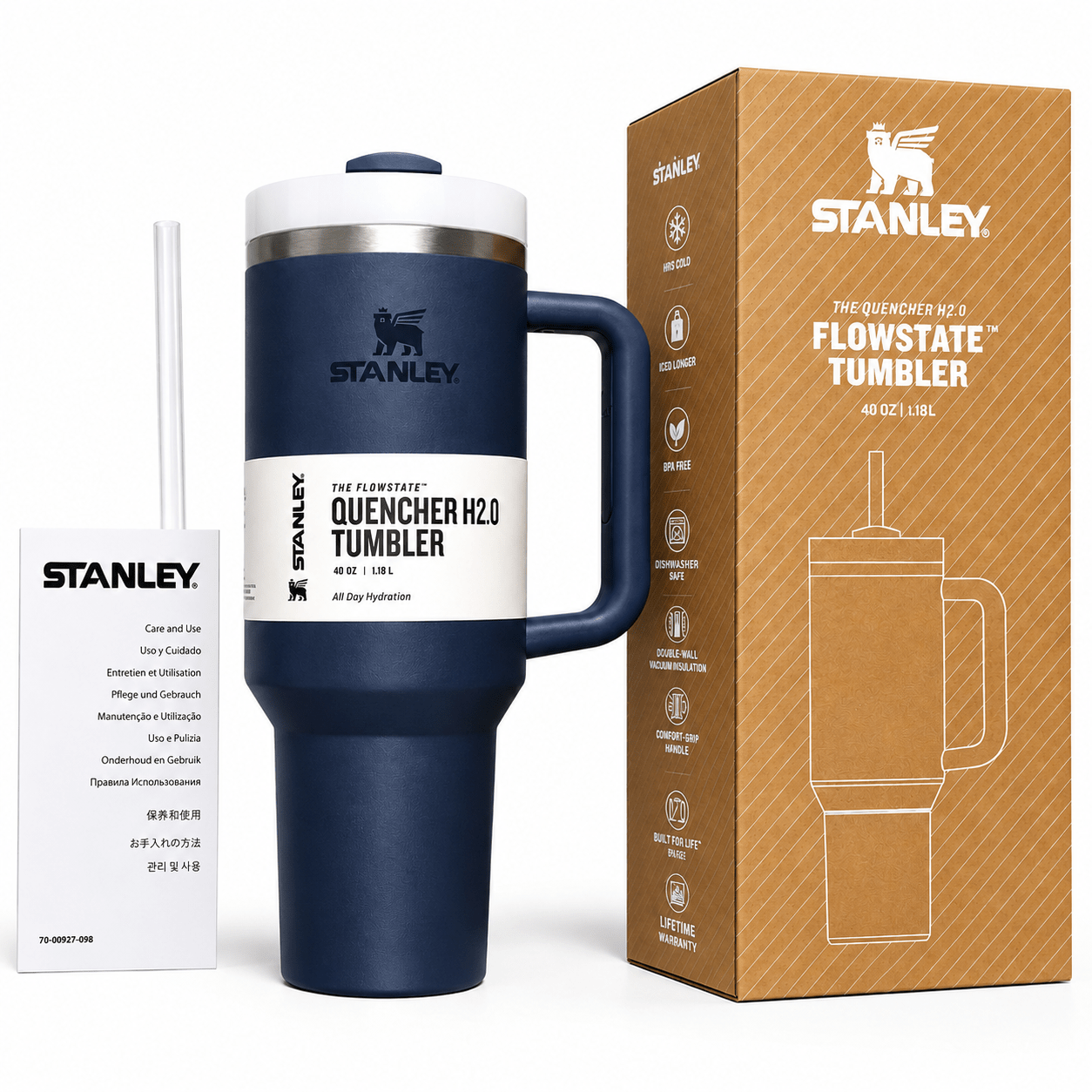 Stanley Quencher H2.0 FlowState Tumbler 40oz 1200ML - Midnight Blue - GiftRegards