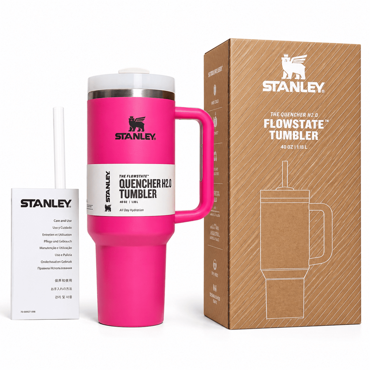 Stanley Quencher H2.0 FlowState Tumbler 40oz 1200ML - Rose Red - GiftRegards