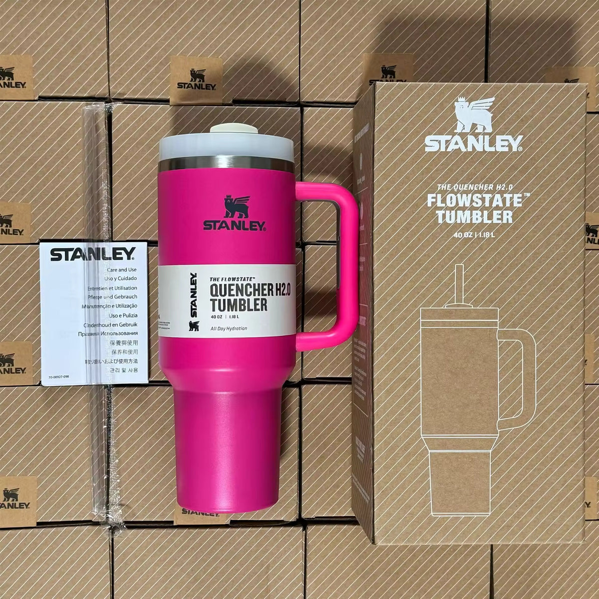 Stanley Quencher H2.0 FlowState Tumbler 40oz 1200ML - Rose Red - GiftRegards