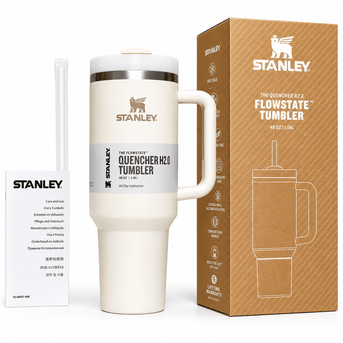 Stanley Quencher H2.0 FlowState Tumbler 40oz 1200ML White - GiftRegards